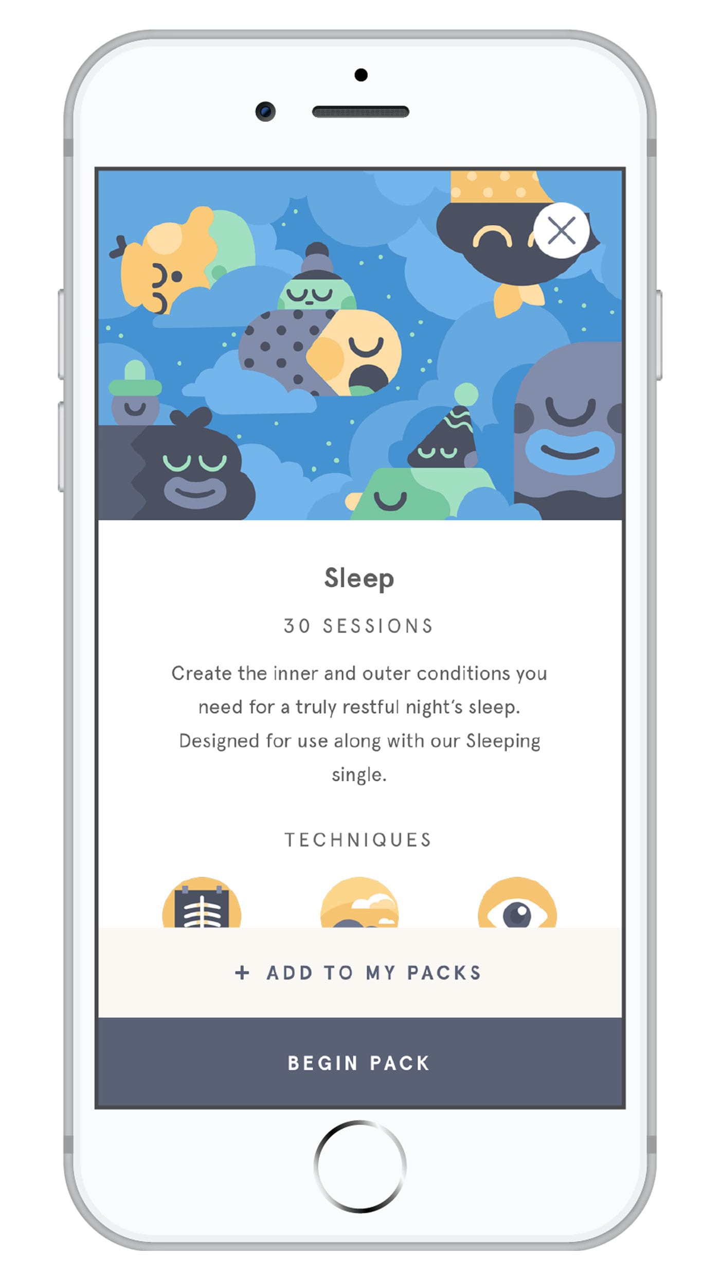 A photo of the Headspace app.