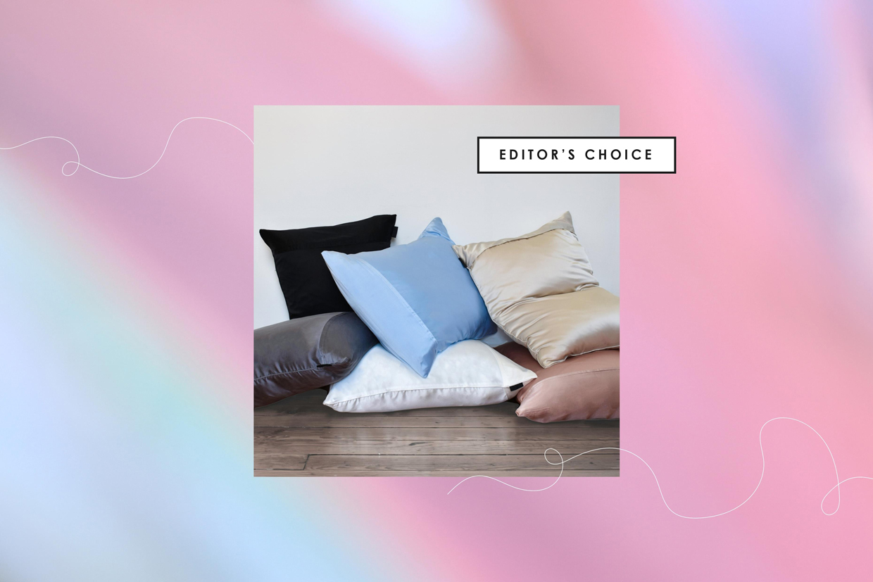 still life of pillows against gradient background