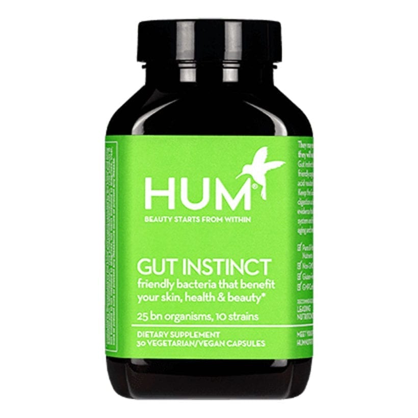 Gut Instinct by Hum Nutrition: A black bottle with a green label.