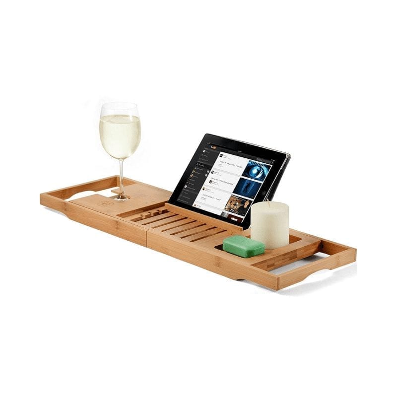 bamboo bath tub tray