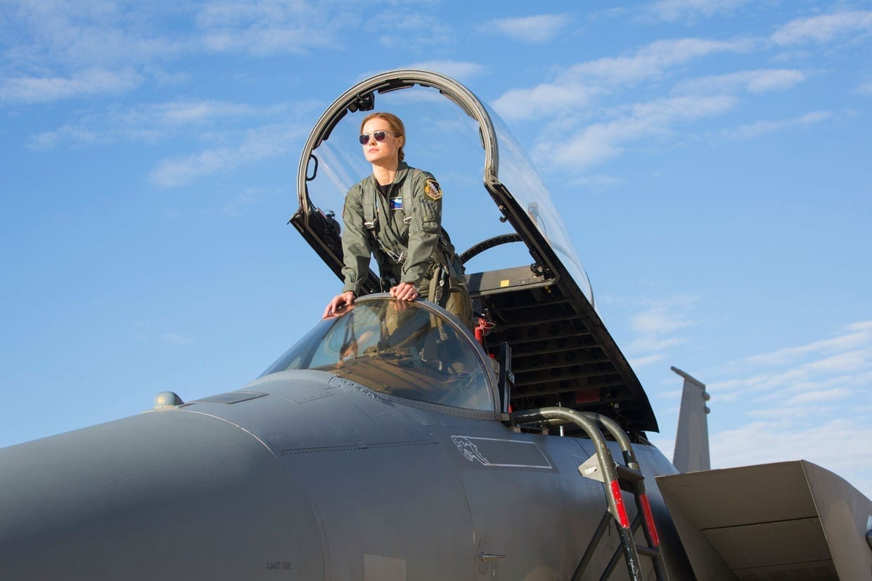 Brie Larson in a scene from Captain Marvel.