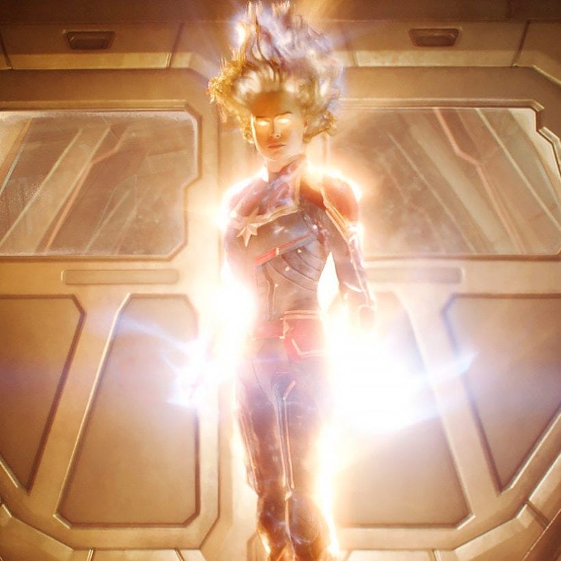 Brie Larson in a scene from Captain Marvel.