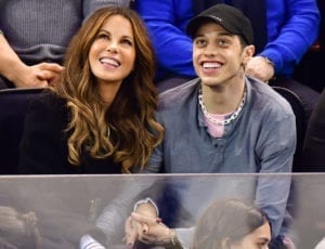 Kate Beckinsale and Pete Davidson at the New York Rangers game in New York City, March 3, 2019.