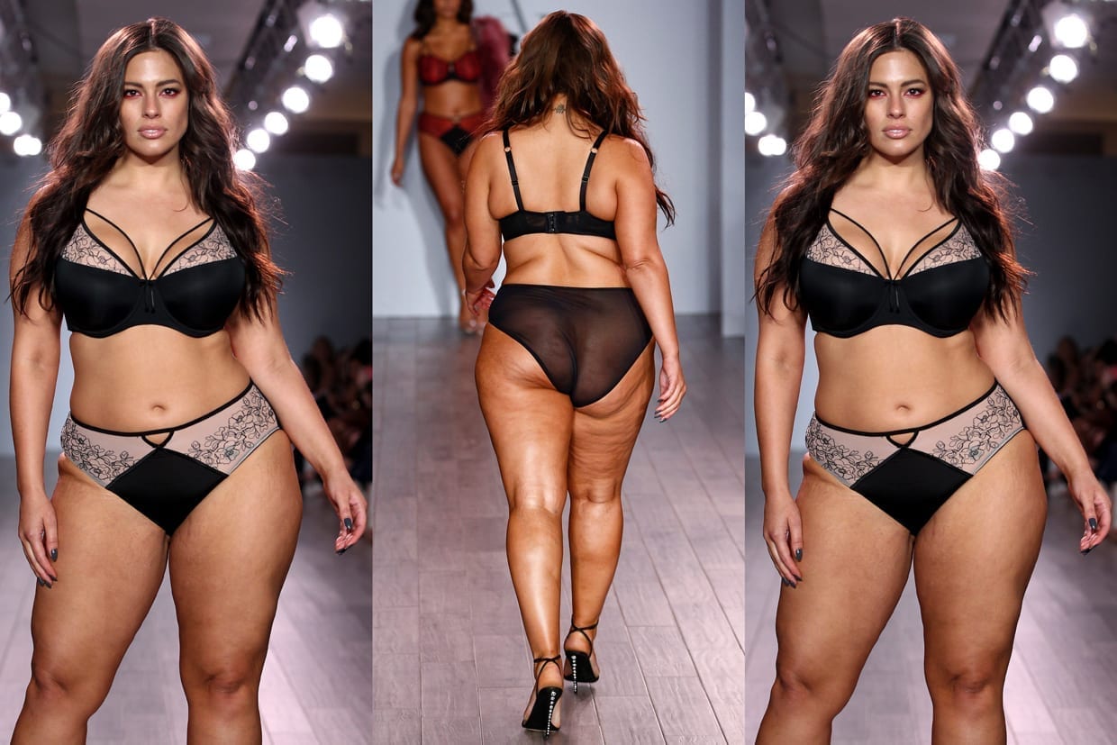 Ashley Graham walks down a runway for a fashion show in New York City, Sept. 14, 2016.