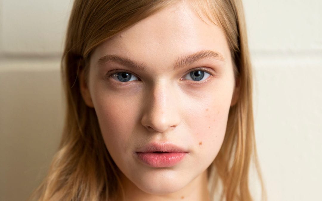 Close up of a woman's face.