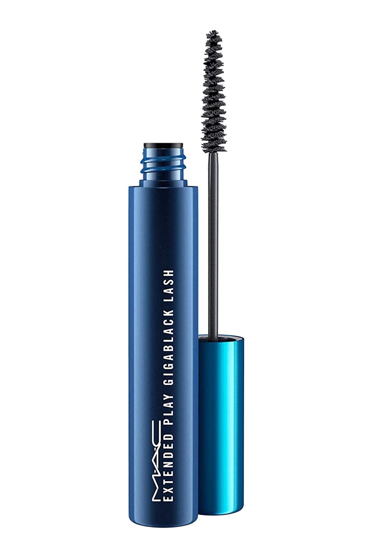 A photo of a blue bottle of mascara.