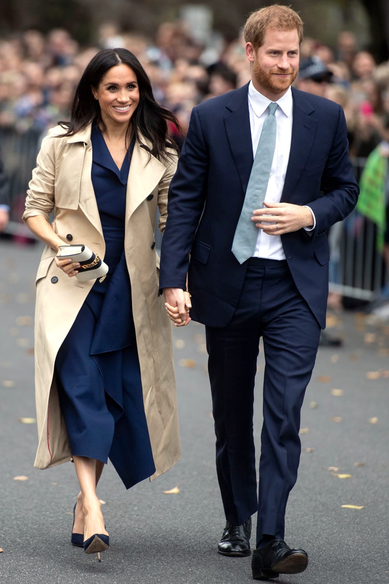 Prince Harry and Meghan Markle during a walkabout at Government House in Melbourne, on day three of their tour of Australia, Oct. 18, 2018.