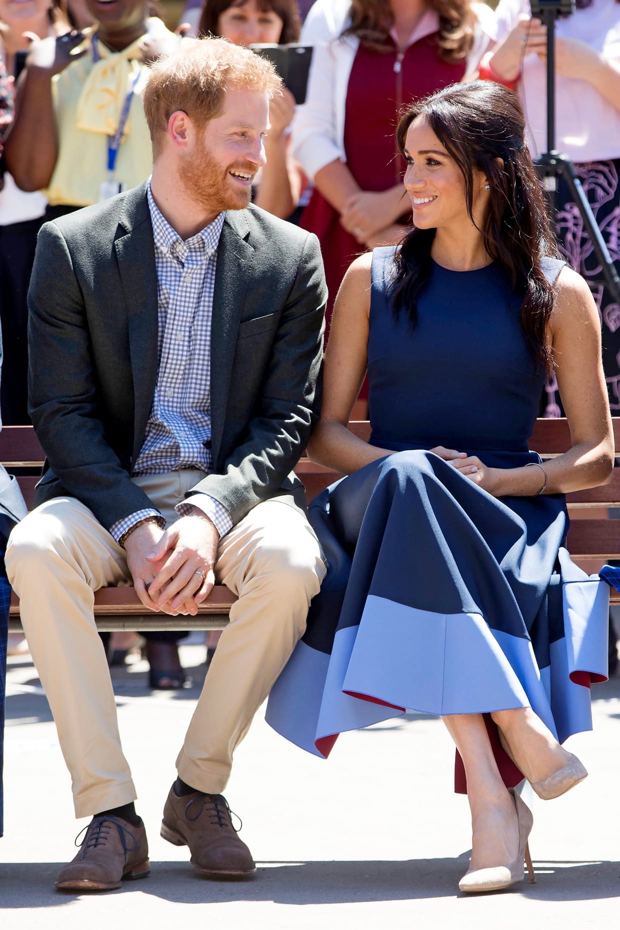 Prince Harry and Meghan Markle during a visit to Macarthur Girls High School in Sydney, Australia, on day four of their Royal Tour, Oct. 19, 2018.