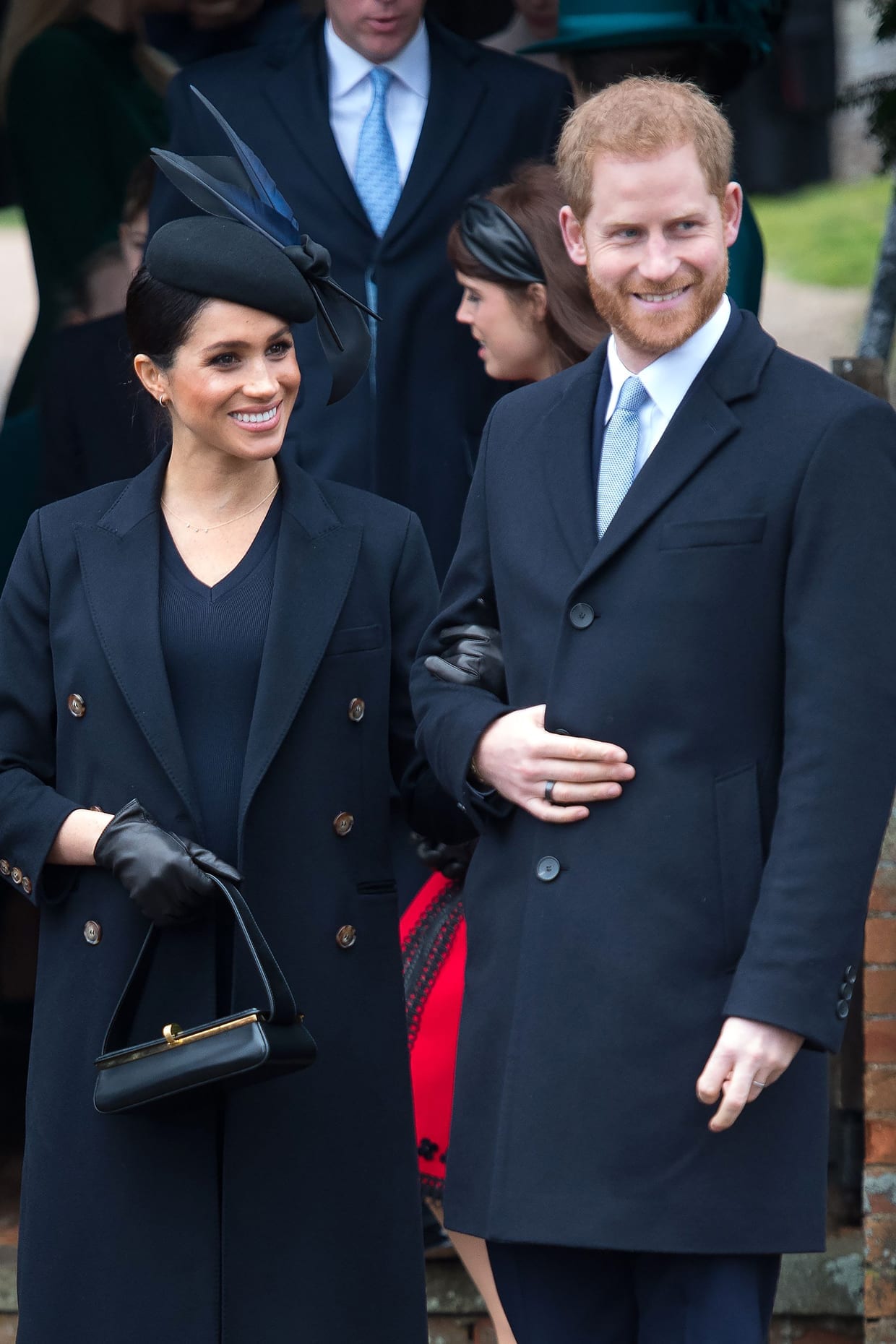 Prince Harry and Meghan Markle at Christmas Day church service in Sandringham, Norfolk, UK, Dec. 25, 2018.