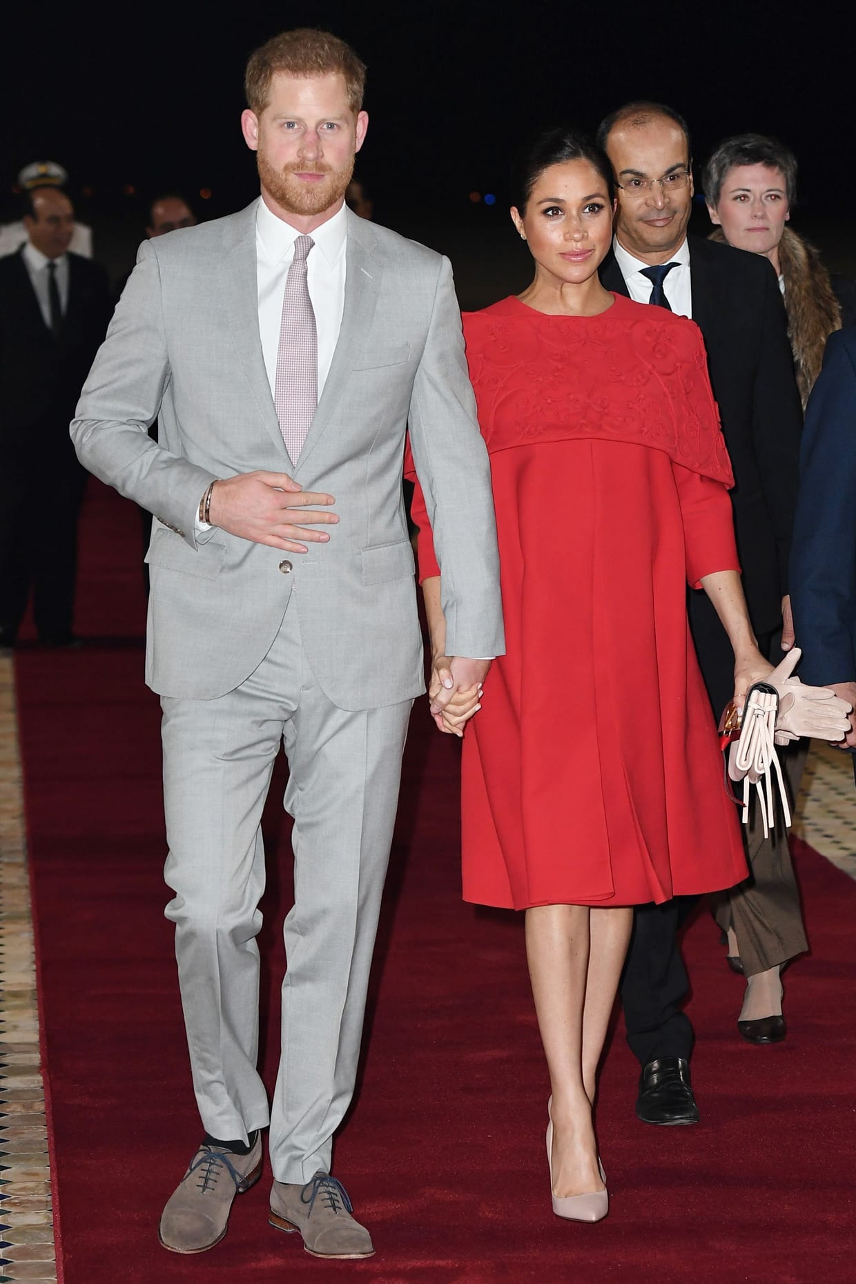 Prince Harry and Meghan Markle arrive at Casablanca airport, Feb. 23, 2019.