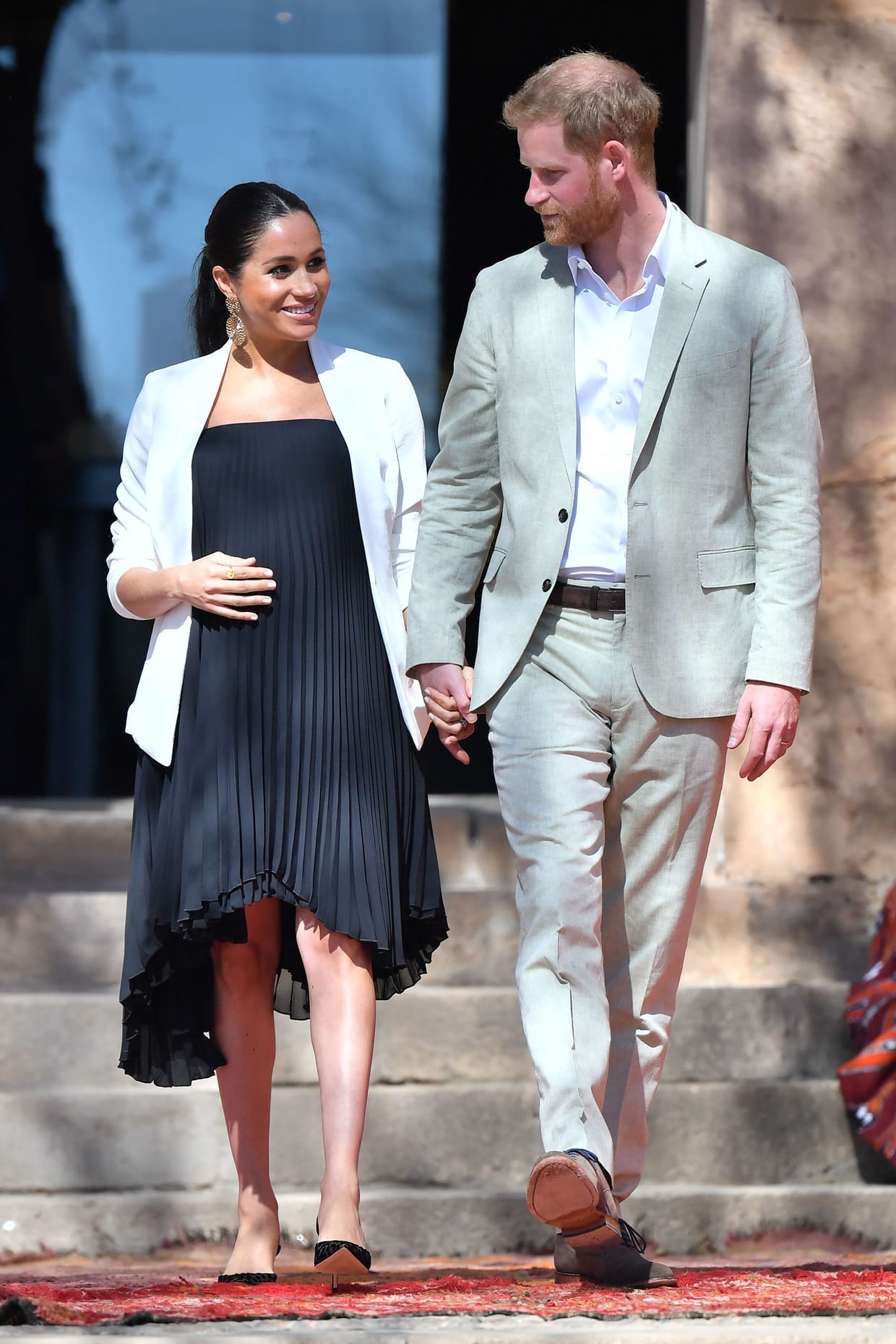 Prince Harry and Meghan Markle visit a Social Entrepreneurs event and market in the Andalusian Gardens, Feb. 25, 2019.
