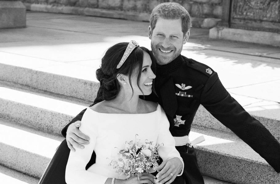 Prince Harry and Meghan Markle at their wedding in St George's Chapel, Windsor Castle, Berkshire, UK, May 19, 2018.