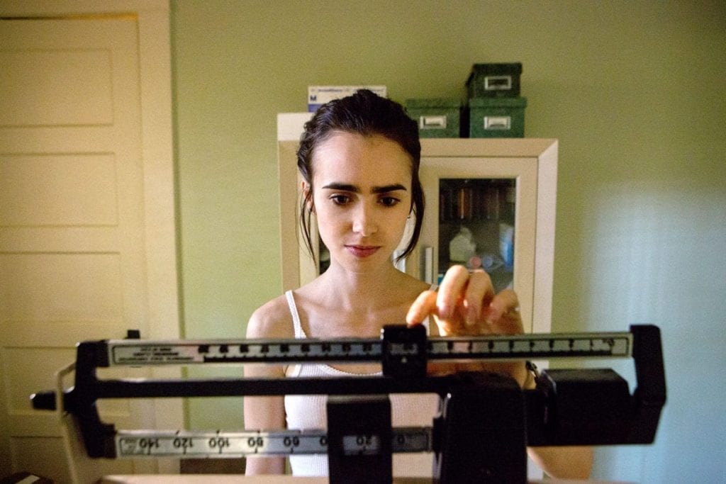 Lily Collins in a scene from Netflix's To The Bone.