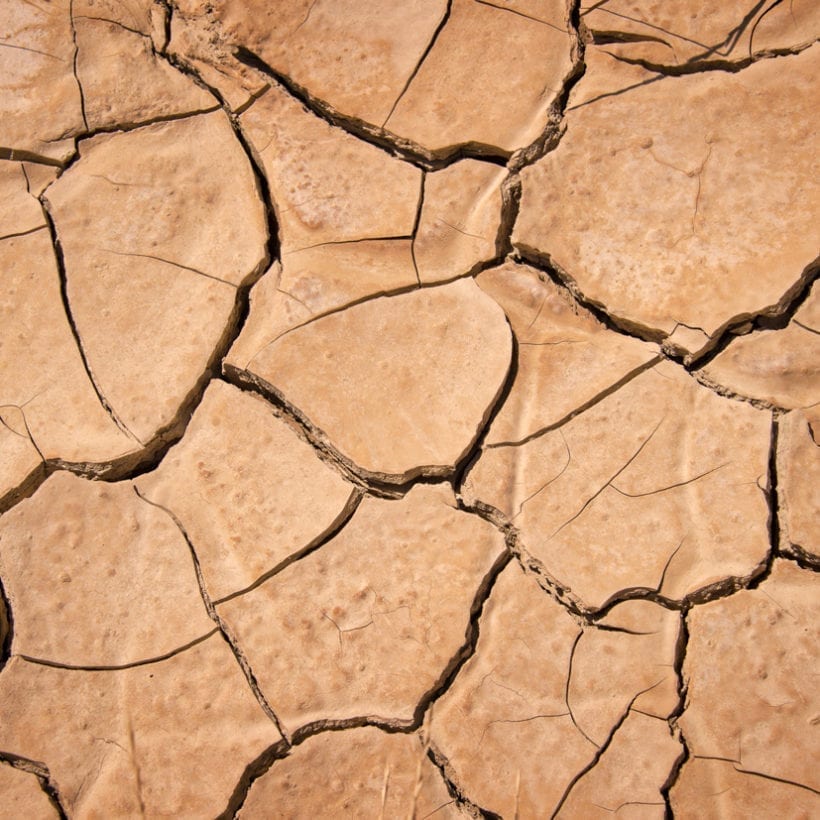 Dry cracked earth.