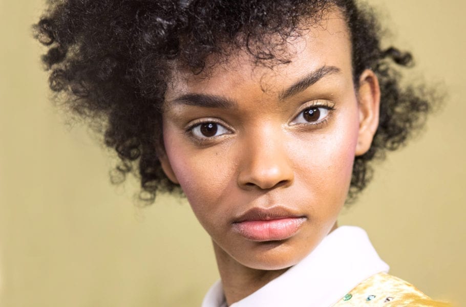 A model is seen backstage at the Vivetta show during Milan Fashion Week Fall/Winter 2018/19 in Milan, Feb. 22, 2018.