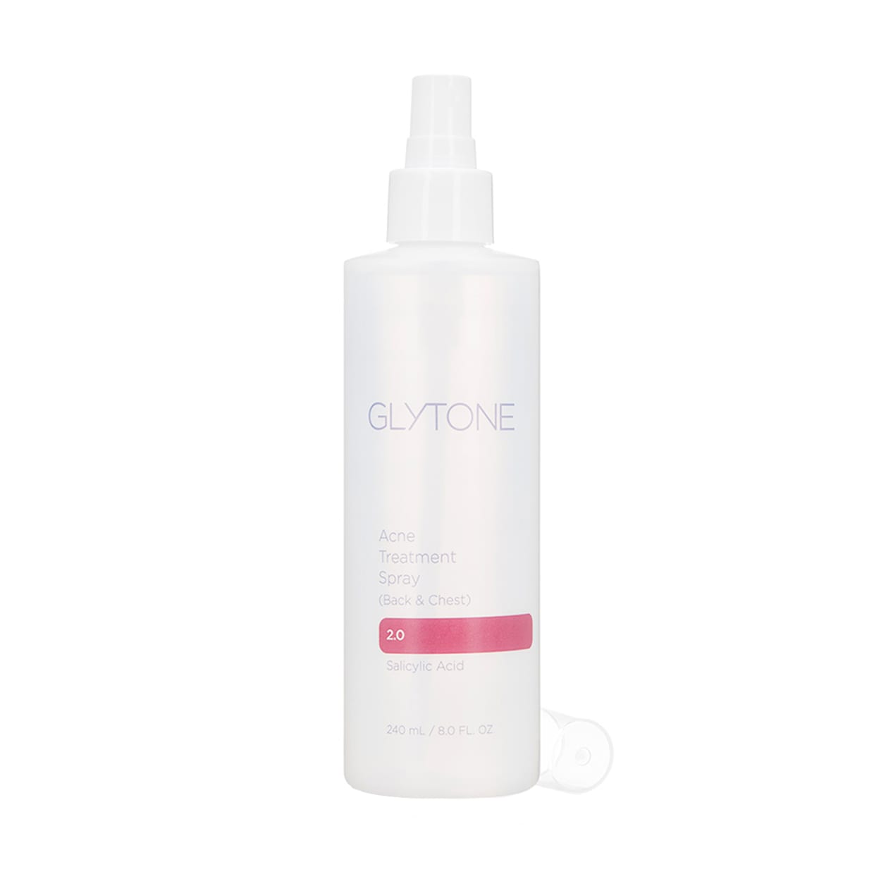 A white bottle with a spray nozzle.