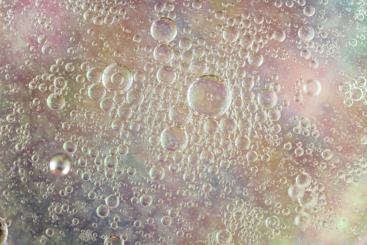Multi-colored shot of bubbles.
