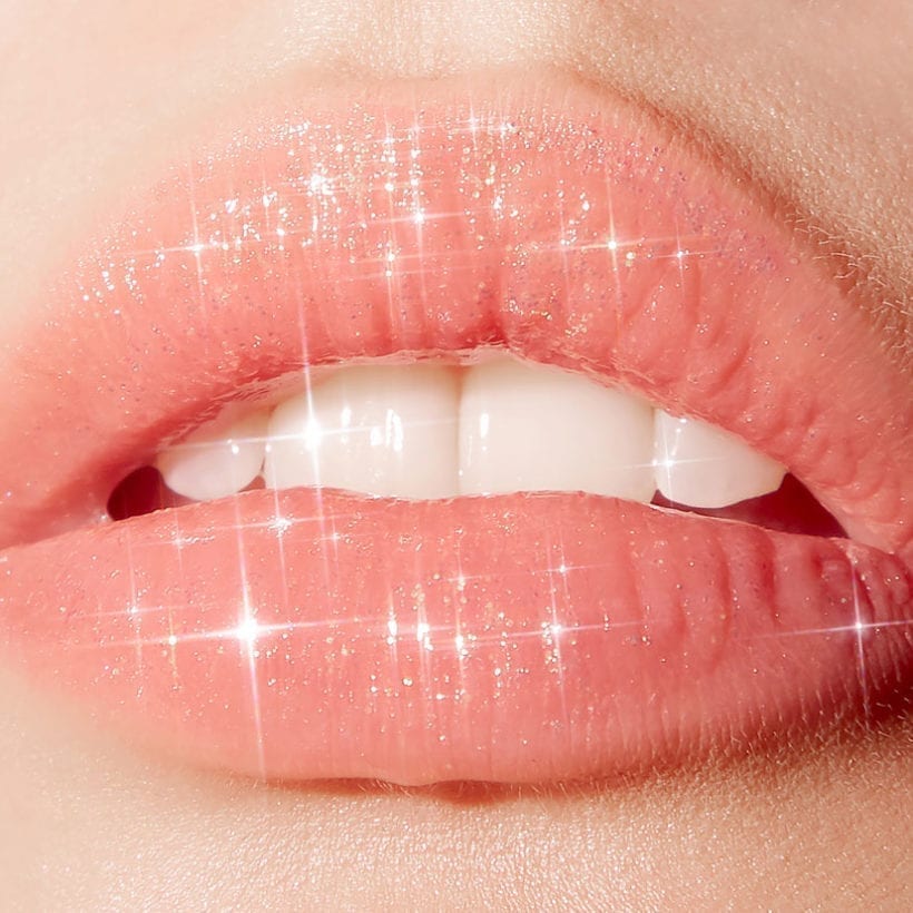 A close up of sparkling lips.