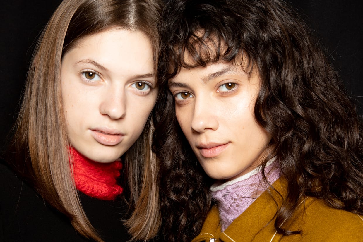 Models backstage at the Marco Rambaldi fashion show on Feb. 19, 2020, in Milan, Italy.