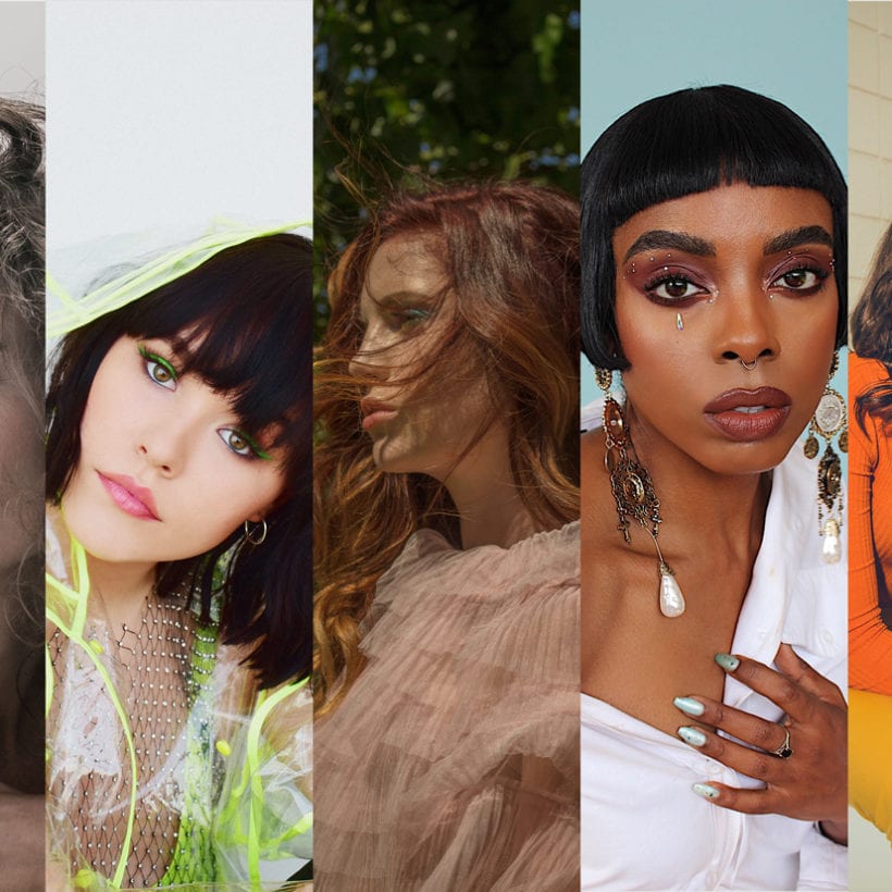A side-by-side image of Cyn, UPSAHL, Sydney Sierota, Ehlie Luna, and Lydia Night.