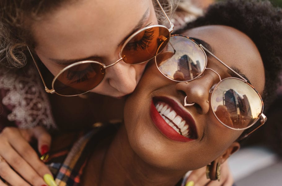 Two Female Friends Hanging Out In The City