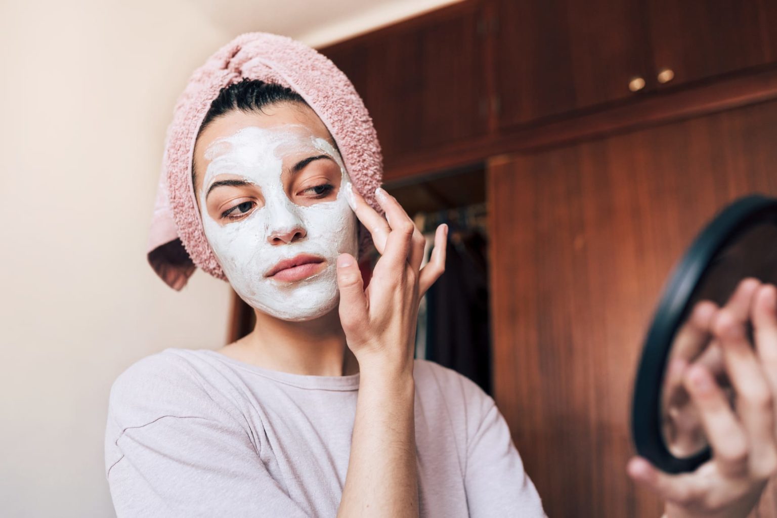 applying mask for skin care