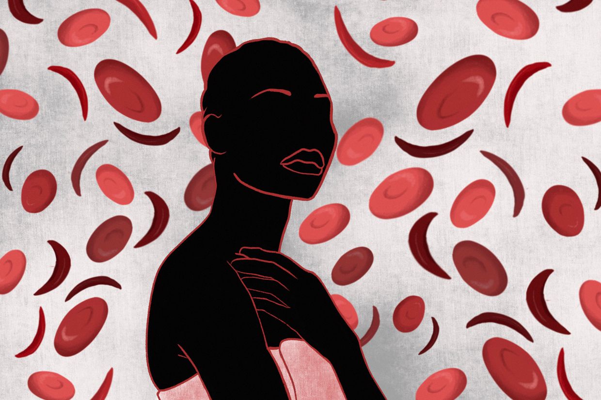 illustration woman blood cells diabetes