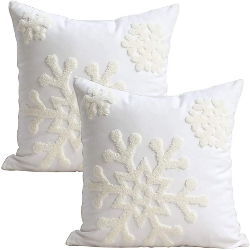 Elife 18x18 Soft Canvas Christmas Winter Snowflake