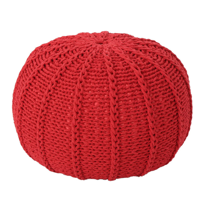 Christopher Knight Home Agatha Knitted Cotton Pouf