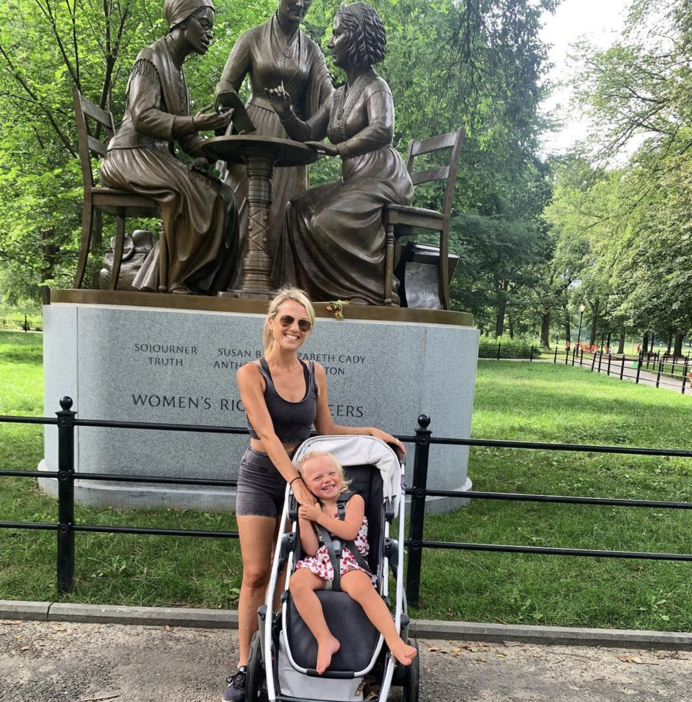 Jenn Sinrich with her daughter in the park