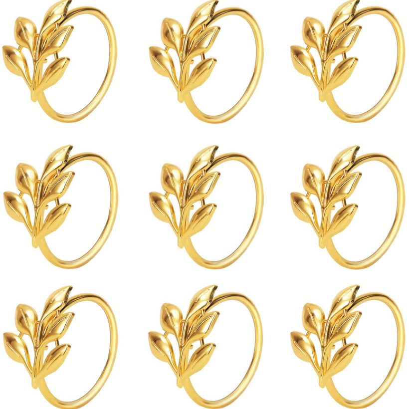 KPOSIYA Set of 20 Leaf Napkin Rings