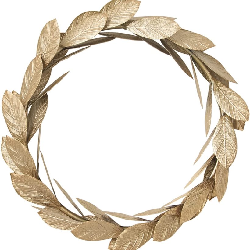 Gold Leaves Metal Wreath Wall Decor