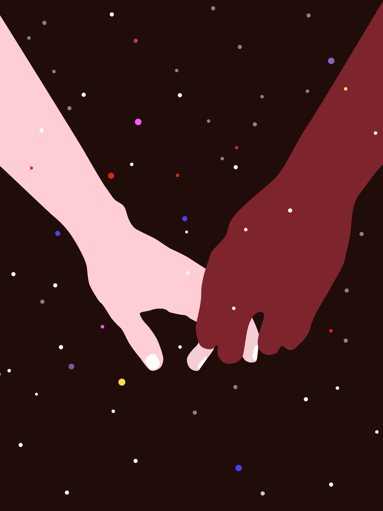Couple holding hands illustration