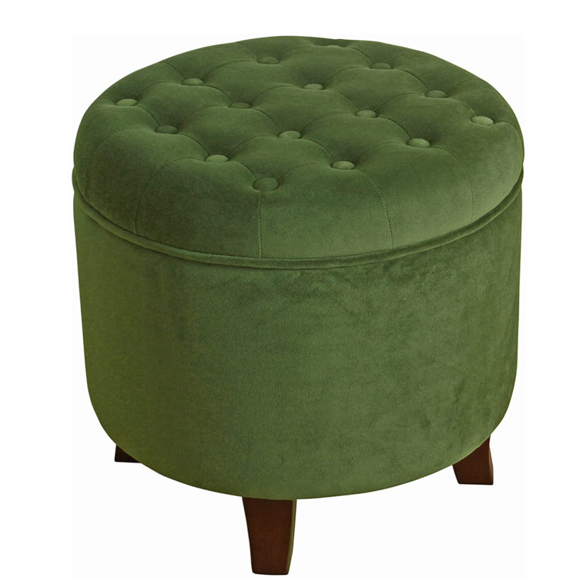 HomePop by Kinfine Fabric Upholstered Round Storage Ottoman