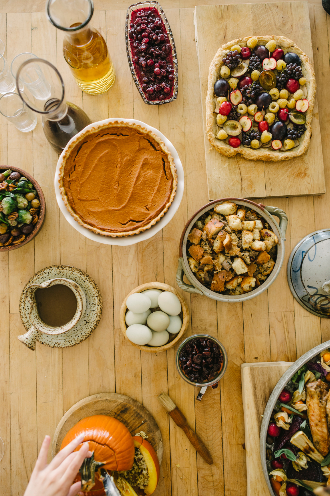 Thanksgiving dinner spread