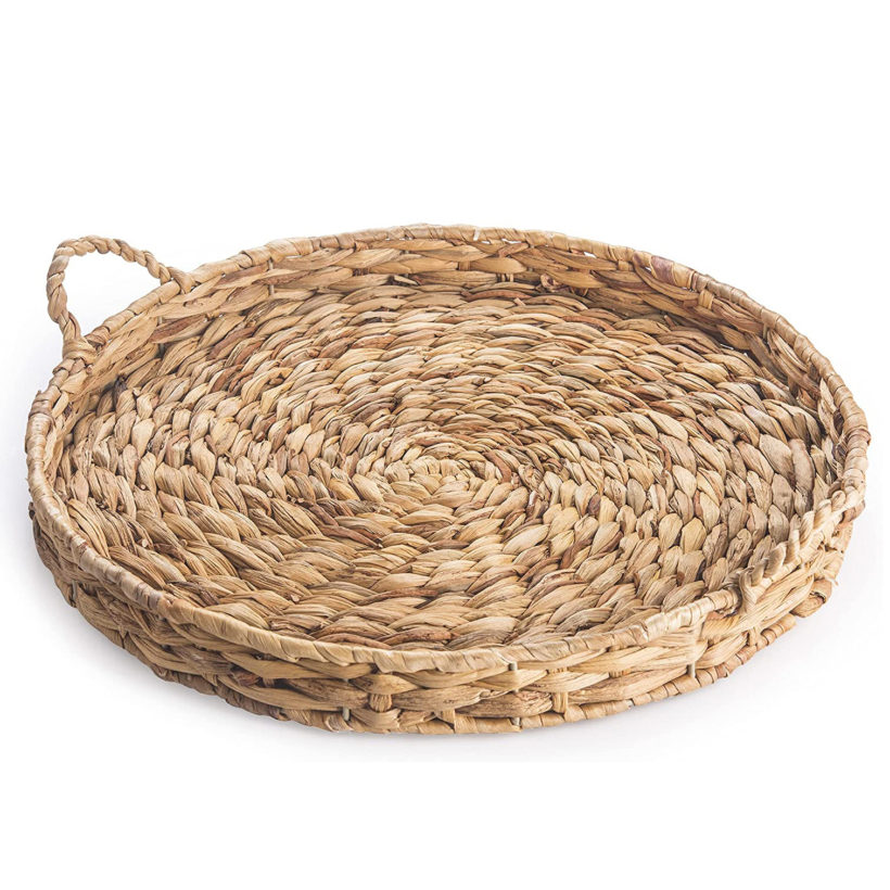 HyakuOku Large Water Hyacinth Ottoman Tray