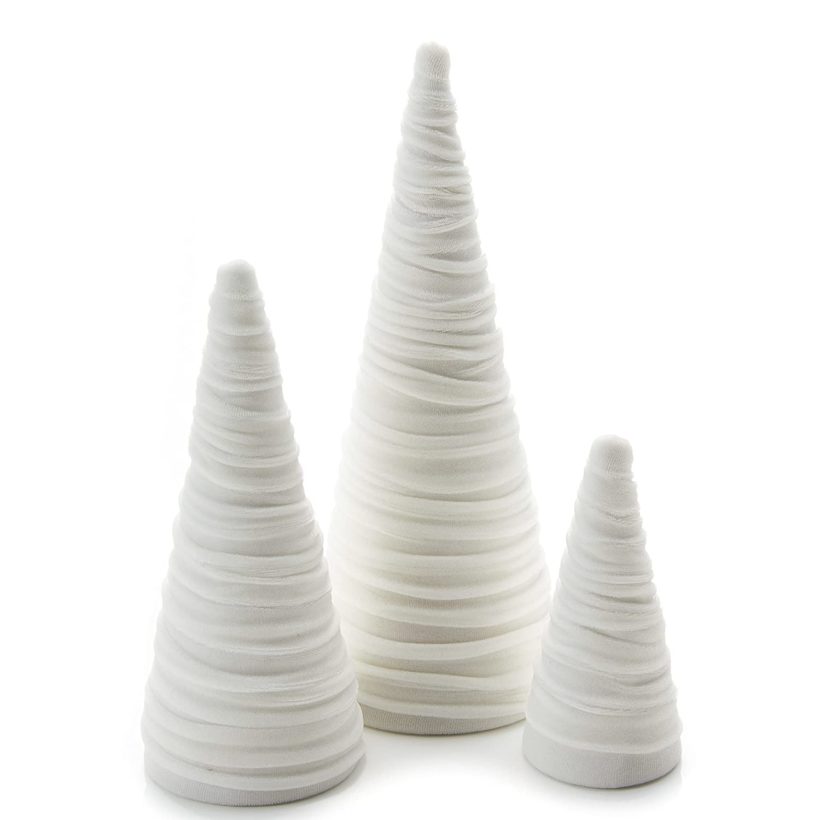 Velvet Trees Set of 3 Winter White