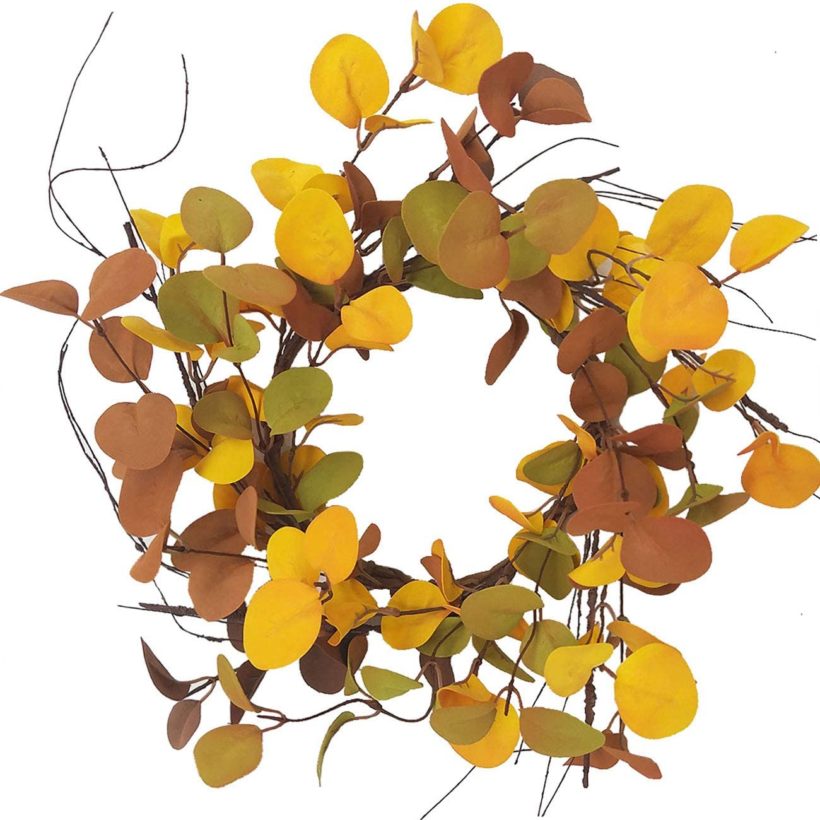 Bibelot 14 inches Summer& Autumn Eucalyptus Leaves Wreath