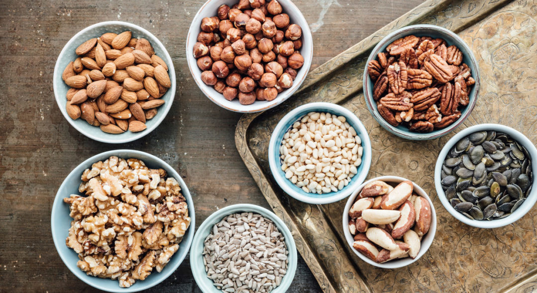 variation of nuts in bowl