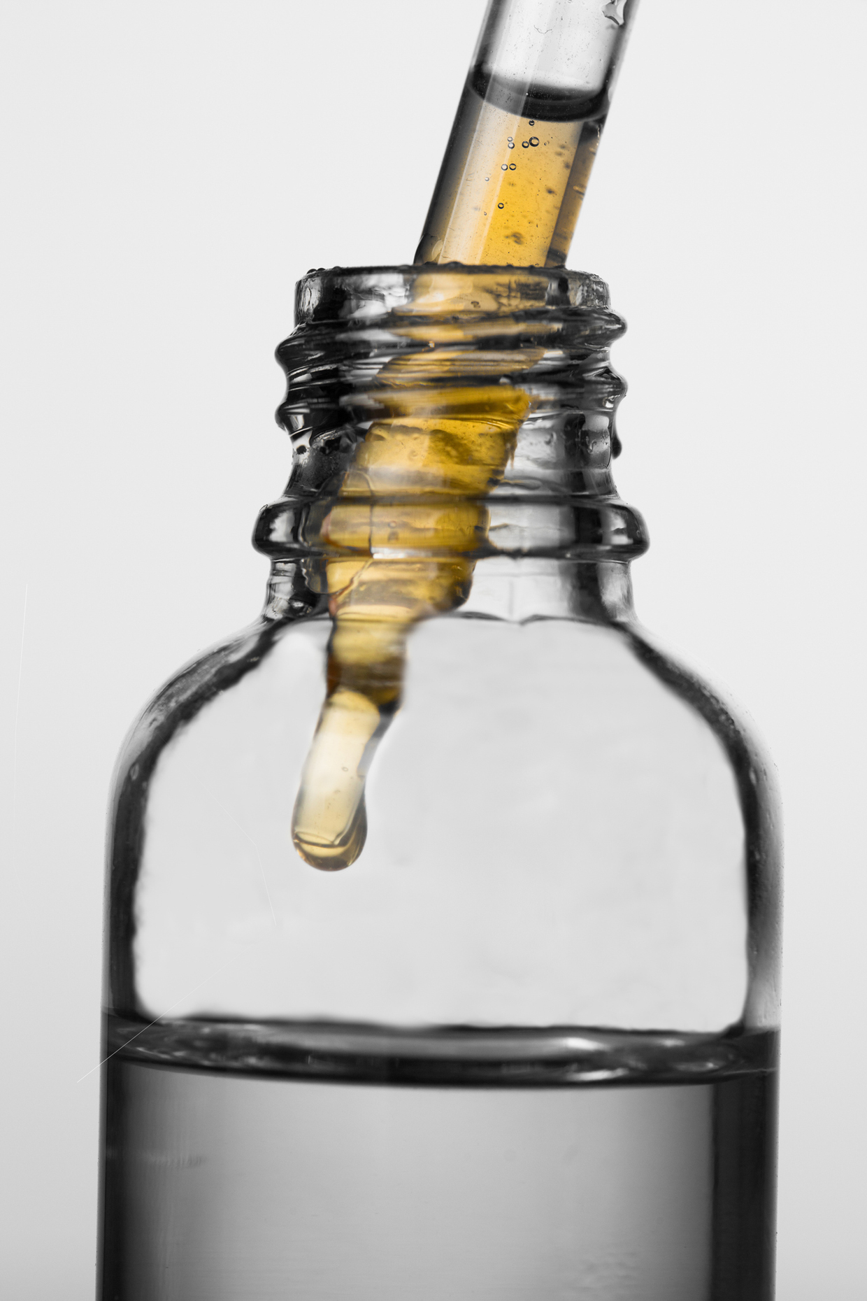 close up of cosmetic glass dropper