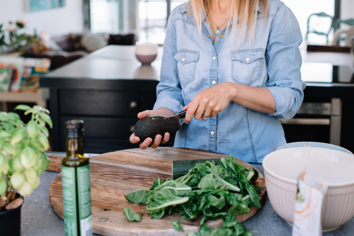 woman Preparing healthy food at home in kitchen