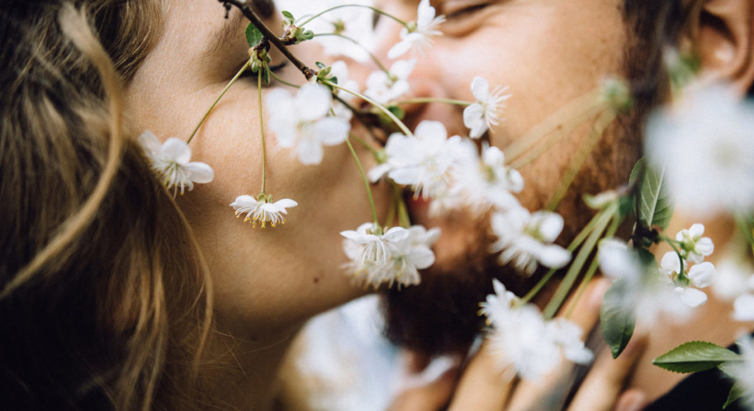Couple in love kissing