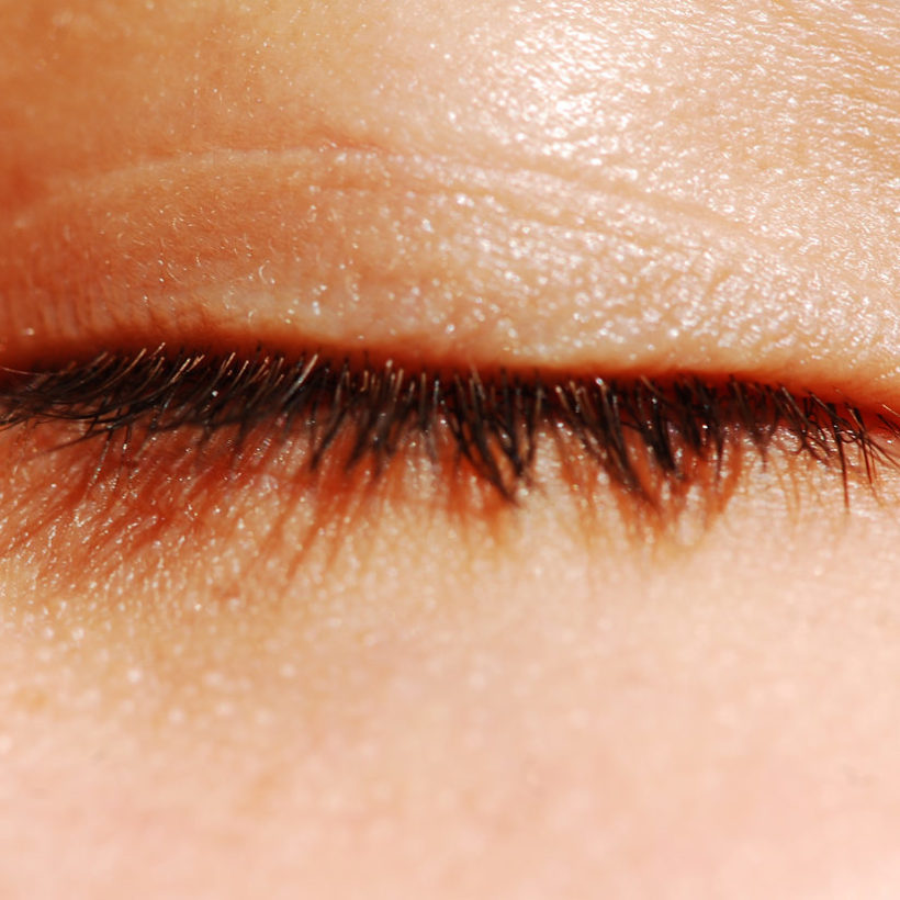 close up of eyelashes