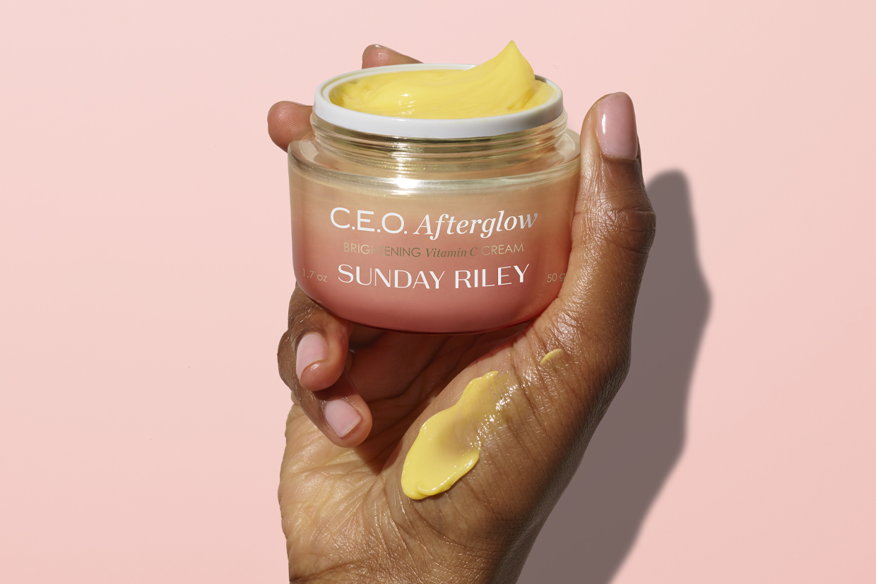 Afterglow Brightening Cream in the hand