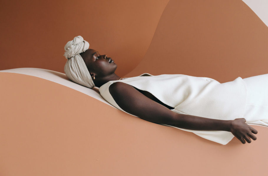 woman resting in studio platform