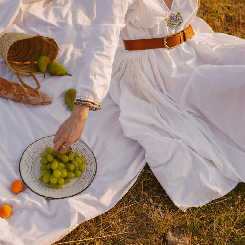 woman on a picnic