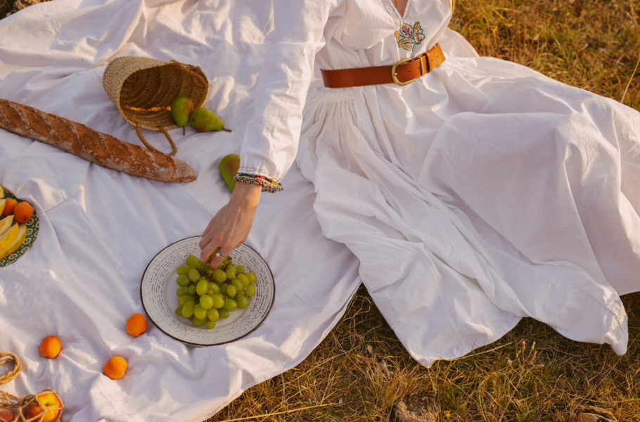woman on a picnic
