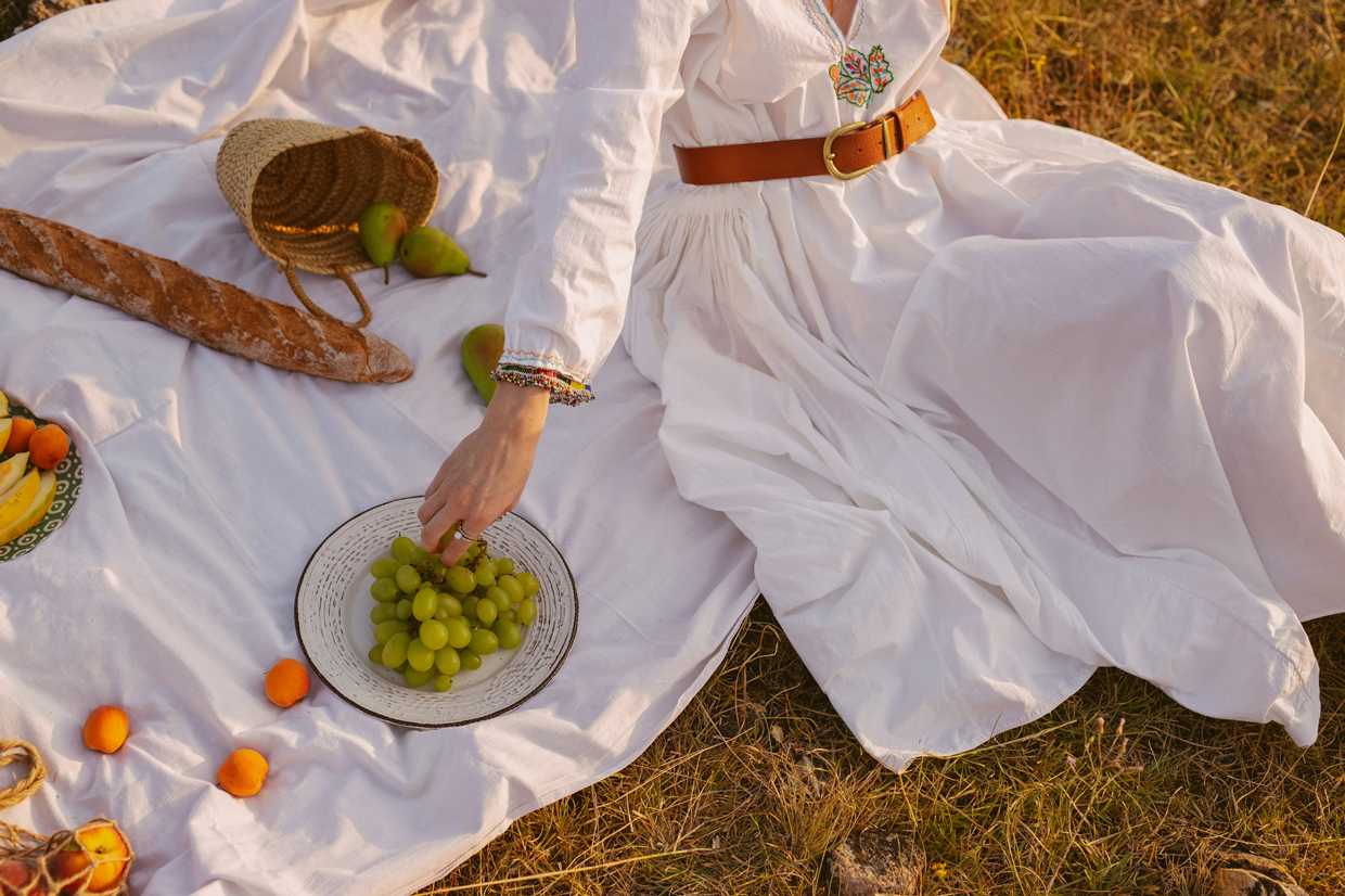 woman on a picnic