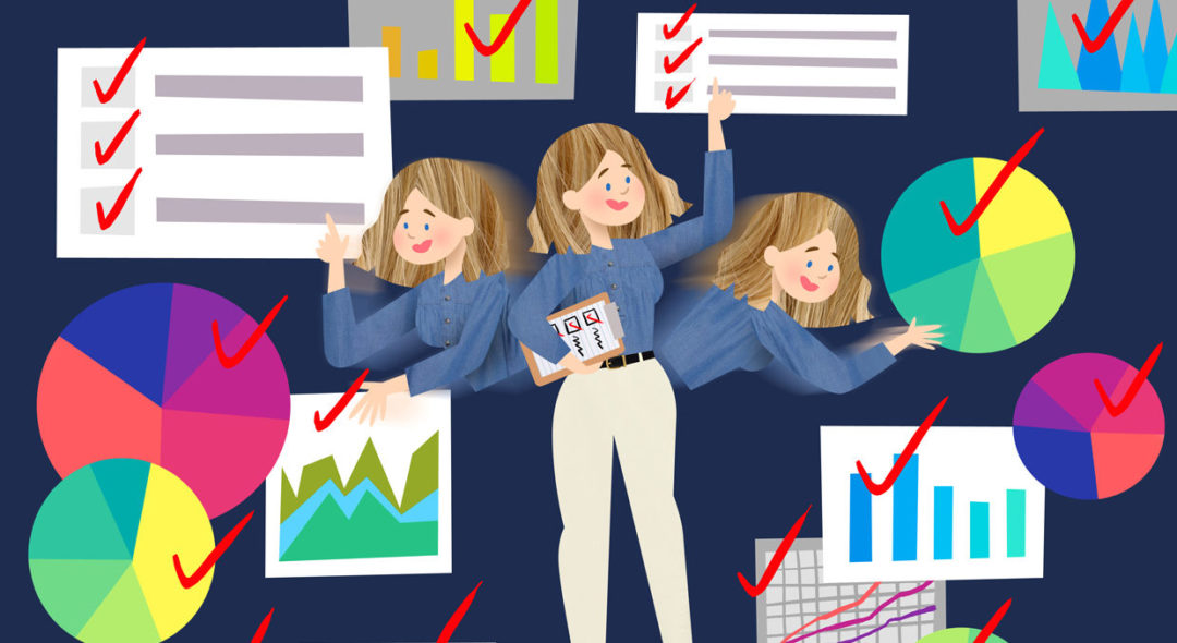 illustration of woman checking things off