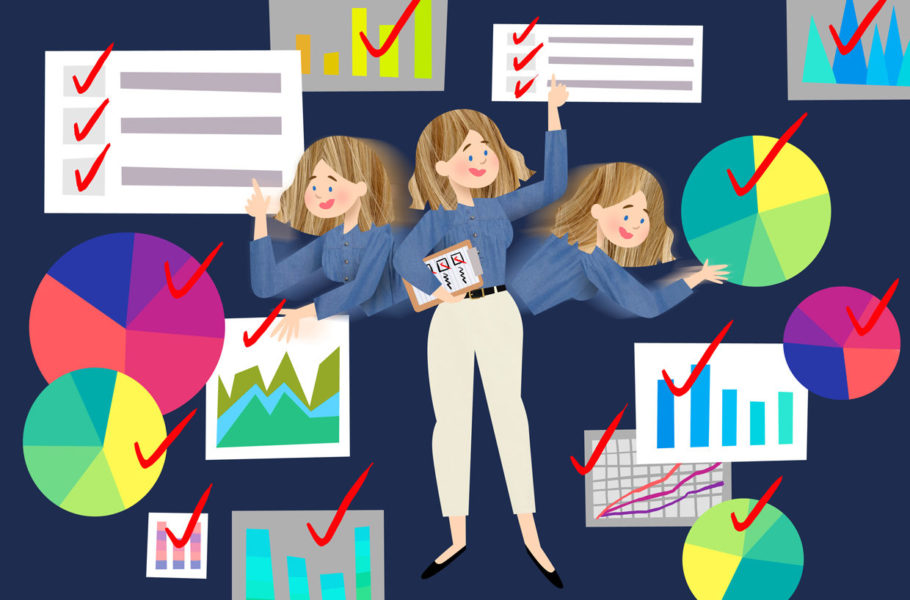 illustration of woman checking things off